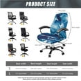 thumbnail image 5 of HELLHERO Marble Print Office Chair Cover Set, Universal Stretchy Computer Chair Armrest Slipcover, High Back Office Chairs Cover, Machine Washable, Blue, 5 of 6