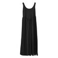 thumbnail image 5 of Womens 2025 Summer Sleeveless Square Neck Sundress Casual Long Flowy A Line Knit Dress Beach Vacation Maxi Dresses Black L, 5 of 5