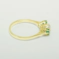 thumbnail image 3 of LBG British Made 10k Yellow Gold Cultured Pearl & Emerald Womens Statement Ring - 33 size options - Size 8, 3 of 6