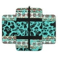 thumbnail image 2 of Renewold American Tribal Cow Print Teal Auto Center Console Armrest Cover Arm Rest Seat Box Protective Cover with Side Storage Pockets Comfortable Middle Console Pad for Car Side Storage Box, 2 of 9