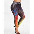 thumbnail image 2 of Tamaño más pinte la Novena Jeggings Rosegal Leggings de talla grande, 2 of 5