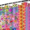 thumbnail image 4 of Waterproof Pioneer Pieced Patchwork Shower Curtain 72x84 Inch Bohemian Style Stitching Colorful Floral Polyester Unique Shower Curtain for Bathroom Hotel Home Decor with 12 Plastic Hooks, 4 of 5