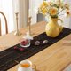 thumbnail image 3 of Elegant Cotton Linen Table Runner for Dining and Dessert Tables Beige White, 3 of 10