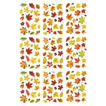 Thanksgiving Window Sticker Double-Sided Autumn Window Clings Decals for Fall Harvest DIY Festival Home Party Decoration,9 sheets of fall leaves stickers,Photo Color