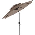 thumbnail image 1 of 9ftx8ft Double Top Round Patio Umbrella, Outdoor Market Table Centred Umbrellas with Crank and Tilt, 6 Sturdy Ribs, 1 of 8