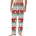 thumbnail image 7 of Wutalume Men's Drawstring Pocket Flannel Pants with Festive Print, Warm Homewear Sleep Pants for Cozy Nights and Relaxation,Green XL, 7 of 7