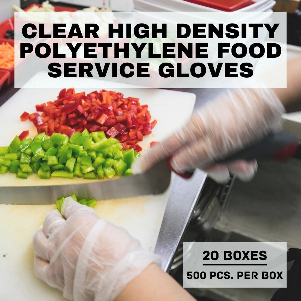 SSBM (HDPE) Food Service Poly Gloves Clear Medium 1.5 Mil 200000 Pcs for Schools, Hospitality Industries, Cleaning, Party Dining