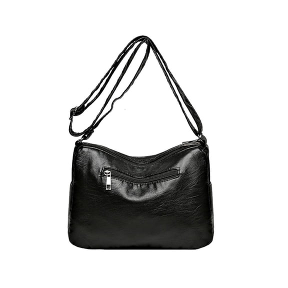 LAIQIEN Women Crossbody Bag Leather Handbag Pocketbook Lightweight Shoulder Purse Multi Pocket Crossbody Purse