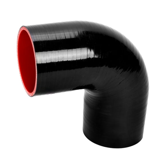 KOJEM 2.5"-2.5" 90 Degree Elbow Silicone Hose Coupler 63mm Intercooler Pipe Black-Red