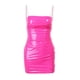 thumbnail image 1 of Gibobby Vestido de fiesta para mujer Vestido sexy de cuero de con correa de para mujer, vestido ajustado y fruncido de corte bajo, mini vestido de fiesta(Rosa caliente,G), 1 of 5