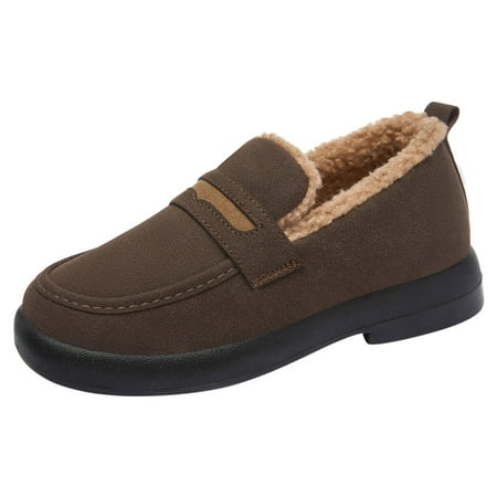 

DVKOVI Zapatos Para Mujer Women Casual Shoes Fashionable New Pattern Autumn and Winter Thickened and Warm Thick Sole Comfortable Non Slip Slip On Shoes Foldable Flats for Women Brown 41