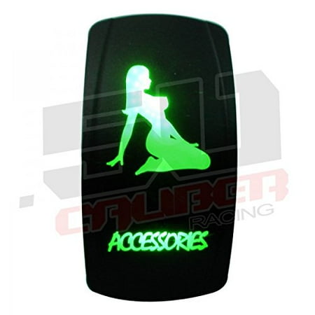Rocker Switch On/Off Green Accessories Girl 12 Volt 24 Volt 20 Amp Polaris Ranger RZR Light Bar Switch By 50 Caliber Racing