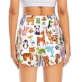 thumbnail image 4 of Vsdgher Animal Cartoon Style Print Women's Running Double Layer Shorts High Waisted with Pockets Elastic Yoga Workout Athletic Gym Sports, 4 of 8