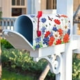 thumbnail image 5 of USA Patriotic Butterfly Pansies Floral July 4th Mailbox Cover with Magnetic Strip Memorial Day Mailbox Wraps Post Letter Box Cover Standard Size 21" X 18" for Garden Outdoor Yard Decor, 5 of 6