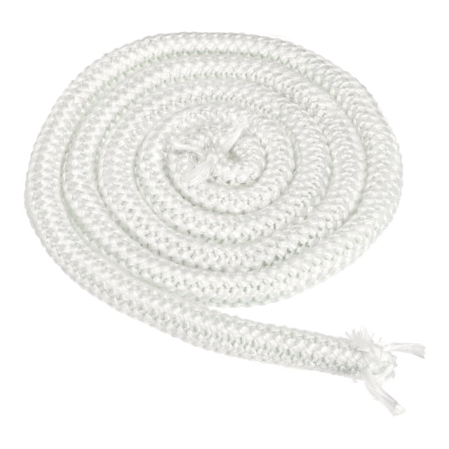 Junta de estufa de leña de 13/16" x 98", cuerda de sellado redonda de fibra de vidrio de alta resistencia a altas temperaturas para reemplazo de puertas de chimenea, blanca