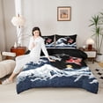 thumbnail image 4 of Feelyou Cartoon Sea Waves Twin Comforter Sets, Couple Fish Bedding Set, 2-Piece, 4 of 8