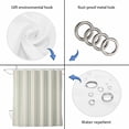 thumbnail image 3 of Light Green Lines Shower Curtain Set - 72" x 78" Washable Bathtub Curtain with 12 Hooks, Retro Minimalist Stripes Pattern Waterproof Fabric Stall Shower Curtains for Bathroom/Bathtub Décor, 3 of 6