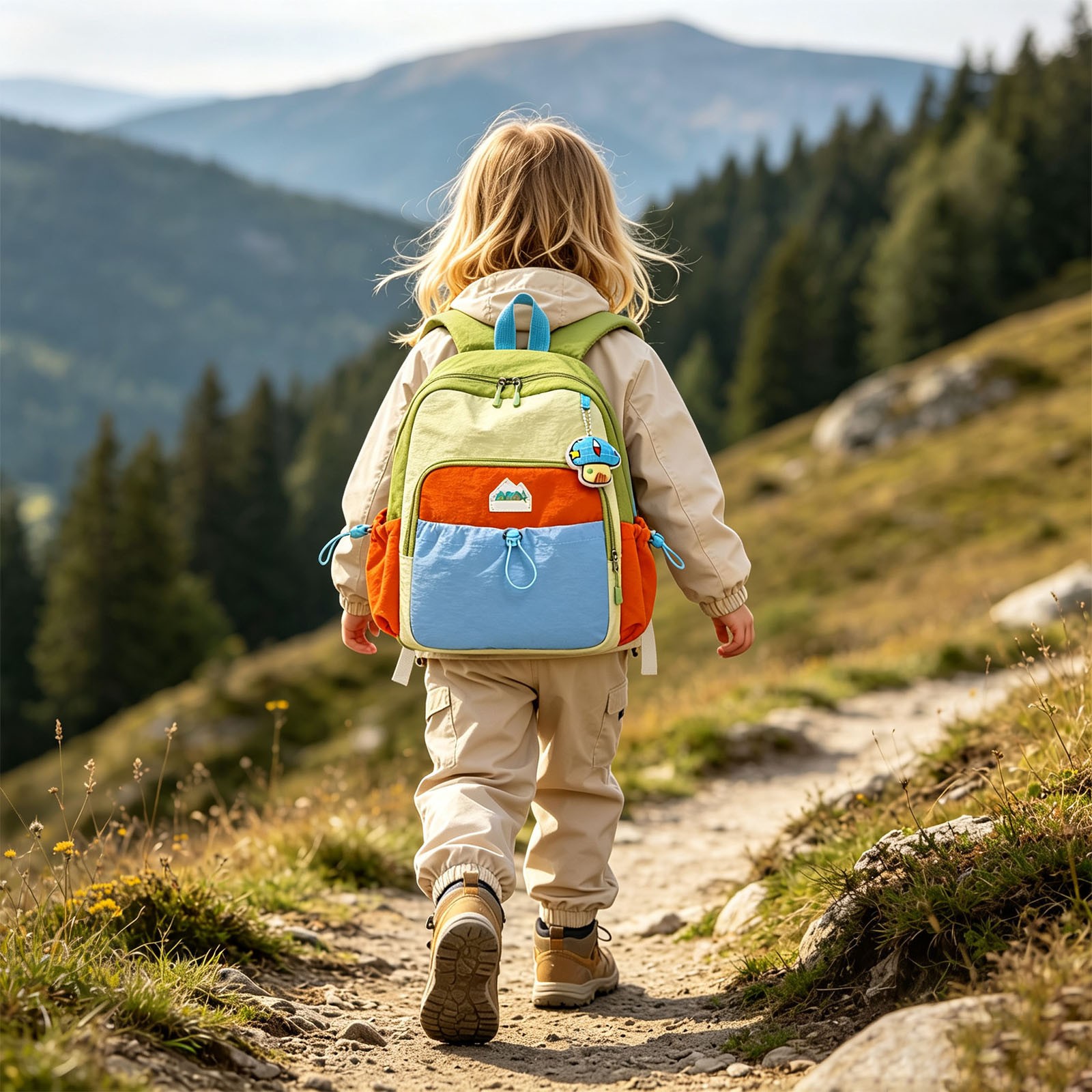 Mochila infantil para regreso a clases, con diseño de retazos de colores, para preescolar y niños pequeños, ligera, para deportes, uso diario y actividades escolares 5
