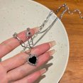 thumbnail image 3 of 2 piezas de collar de nube de flores de corazón de diamante colorido estilo dopamina accesorios para mujer, 3 of 7