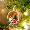 thumbnail image 3 of Adornos para árbol de Navidad, acrílico 2D, lindo perro durmiendo en una taza, colgantes, adornos para el hogar, Navidad, Año Nuevo, suministros para fiestas, 3 of 5