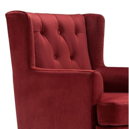 Elle Decor - Traditional Wing Chair - French Burgundy