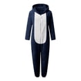 thumbnail image 3 of Cethrio Girls One Piece Pajamas, Fleece Zip up Warm Long Sleeve Winter Sleepwear Navy Size 6, 3 of 5