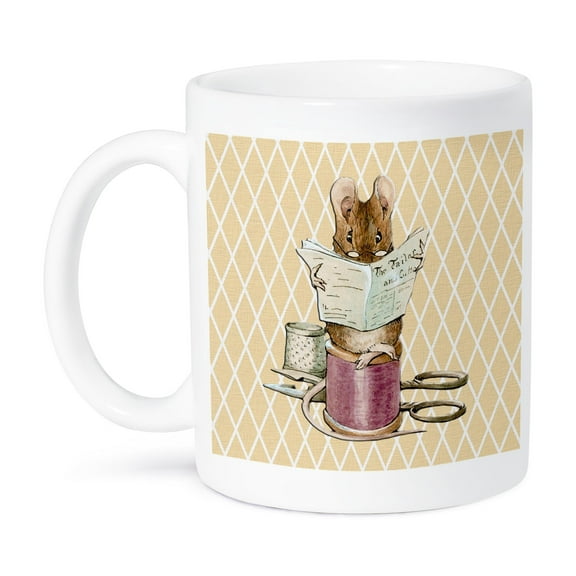 3dRose, Sewing Mouse- Vintage Art- Animals, 15oz Mug