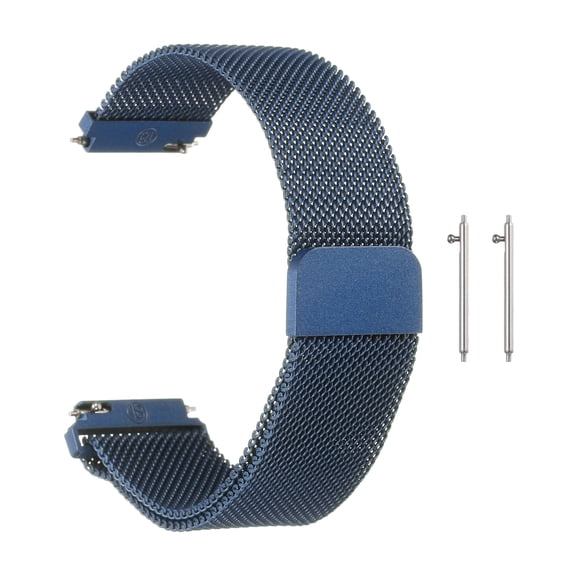 Uxcell Stainless Steel Mesh Watch Band 18mm Quick Release Metal Replacement Watch Strap with Magnetic Buckle for Men Women, Blue