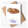 thumbnail image 1 of Brownish Red Classic Cars Outline Welcome Back Greeting Cards Envelopes Blank, 1 of 3