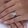 thumbnail image 2 of 3-Stone Engagement Ring for Women, Oval Cut Moissanite & Heart Cut Green Emerald Lab Grown Gemstone Birthstone Promise Ring for Her in 10K Solid White Gold Size 9, 2 of 8