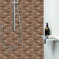 thumbnail image 3 of 6 Sheet Self Adhesive PVC Wallpaper 3D Tile Wall Sticker Mosaic Brown Brick Backsplash 12"x12", 3 of 8