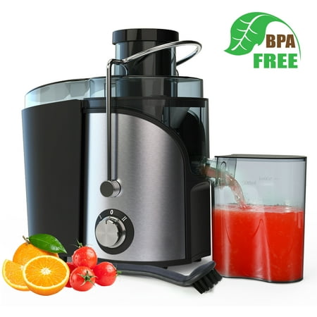 Homgeek Juicer Easy C-Lean Juice Extractor Press Centrifugal Juicing Machine Wide 3'' Feed Chute For Whole Fruit Vegetable -Drip Bpa-Free Dual Speed And Overheat Overload Protection S-Ilver
