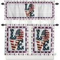 thumbnail image 2 of Kitchen Tier Curtains and Valance Set, Independence Day American Flag Sunflower Wood Board LOVE Valance Curtain and Tiers Set for Living Room Cafe,Light Filtering Rod Pocket Window Curtain Set 3 Piece, 2 of 5