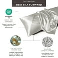 thumbnail image 2 of Mulberry Silk Pillowcase – Standard 20x26 Inch – 22 Momme Highest Grade Silk – Cooling for Hair & Skin – Breathable Anti-Frizz with Hidden Zipper – Soft Luxury Pillow Cover – Silver Mist, 2 of 8