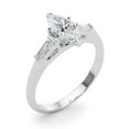 thumbnail image 2 of Circle Jewel 2.02 Ct Marquise Cut Moissanite Ring - Elegant Prong Set Three Stone Engagement Ring - 14K White Gold Plated Ring for Women - Ideal Proposal Ring - Timeless Jewelry Gift for Her, 2 of 3