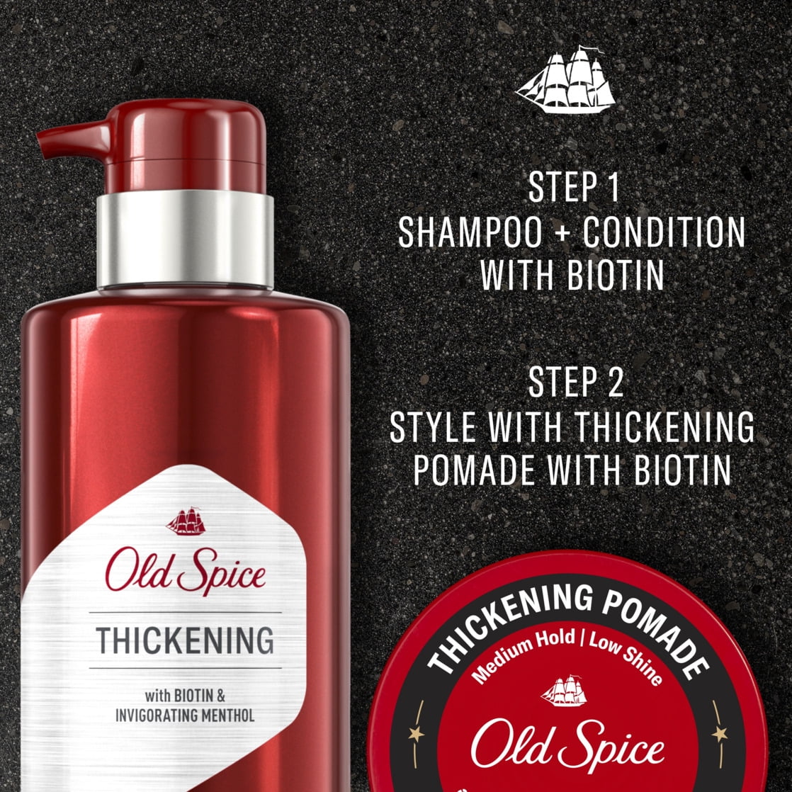 (6 pack) Old Spice Thickening Pomade for Men, Medium Hold with Low Shine, 2.22 oz