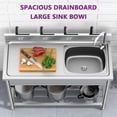 thumbnail image 6 of EastVita Stainless Steel Utility Sink Free Standing Single Bowl Sink with Cold and Hot Water Pipe Commercial Kitchen Utility Sinks for a Laundry Room Bathroom Kitchen Indoor Outdoor, 6 of 8