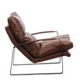 thumbnail image 3 of Eugene Top Grain Leather Brown Accent Chair, 3 of 5