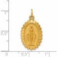 thumbnail image 3 of 14K Yellow Gold Solid Polished/Satin Medium Oval Scalloped Miraculous Medal (26.5 X 14.25) Made In United States -Jewelry By Sweet Pea, 3 of 7