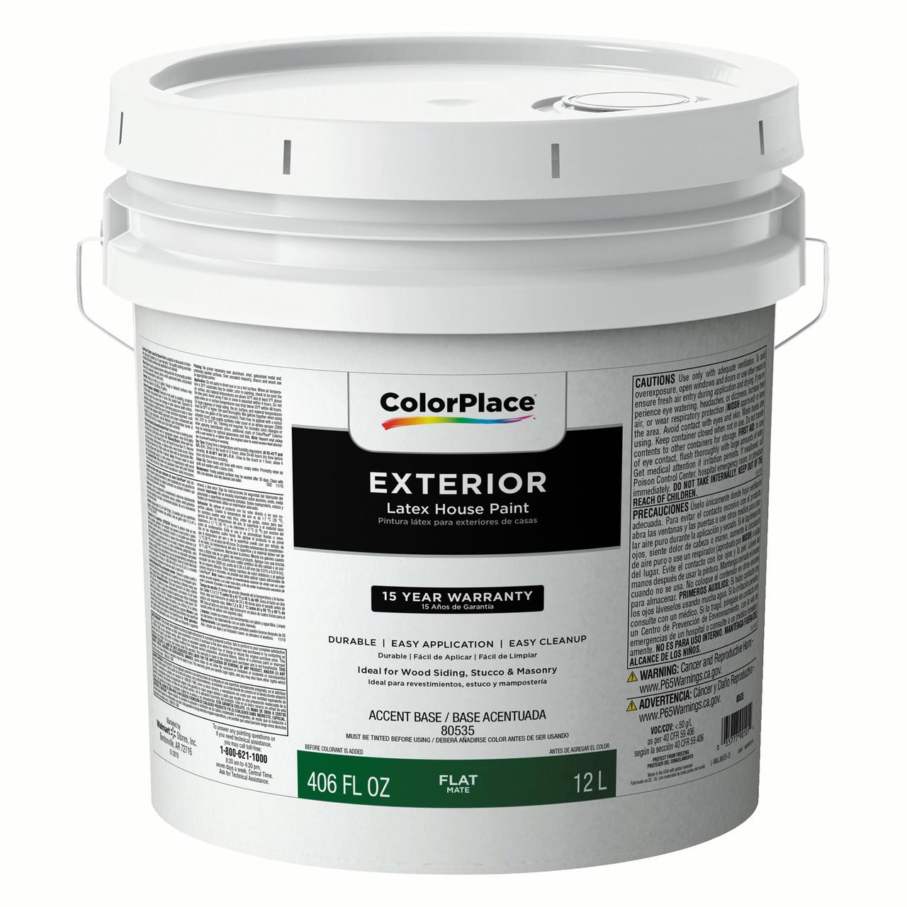 Color Place Flat Exterior Paint & Primer Accent Base, 3.5Gal Walmart