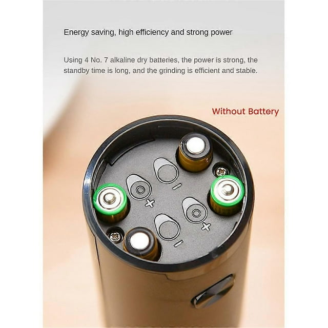 Electric Salt and Pepper Grinder One Hand Automatic Operation Adjustable Coarseness Battery Powered Automatic Grinding-A