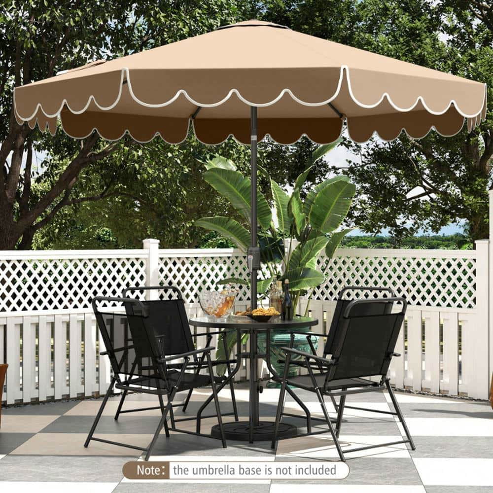 Spaco 10 Feet Patio Umbrella Outdoor Market Umbrella with Crank Tilt Adjustment, Outdoor Shade, Brown