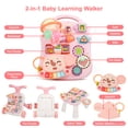 thumbnail image 3 of Hot Bee 3-in-1 Baby Walker and Learning Table Center, Perfect Learning Toys Christmas Baby Toy Gift for Infants 6-12 Months, 17.3 Inch Perfect for Early Development & Playtime for Girls Boys-Pink, 3 of 9