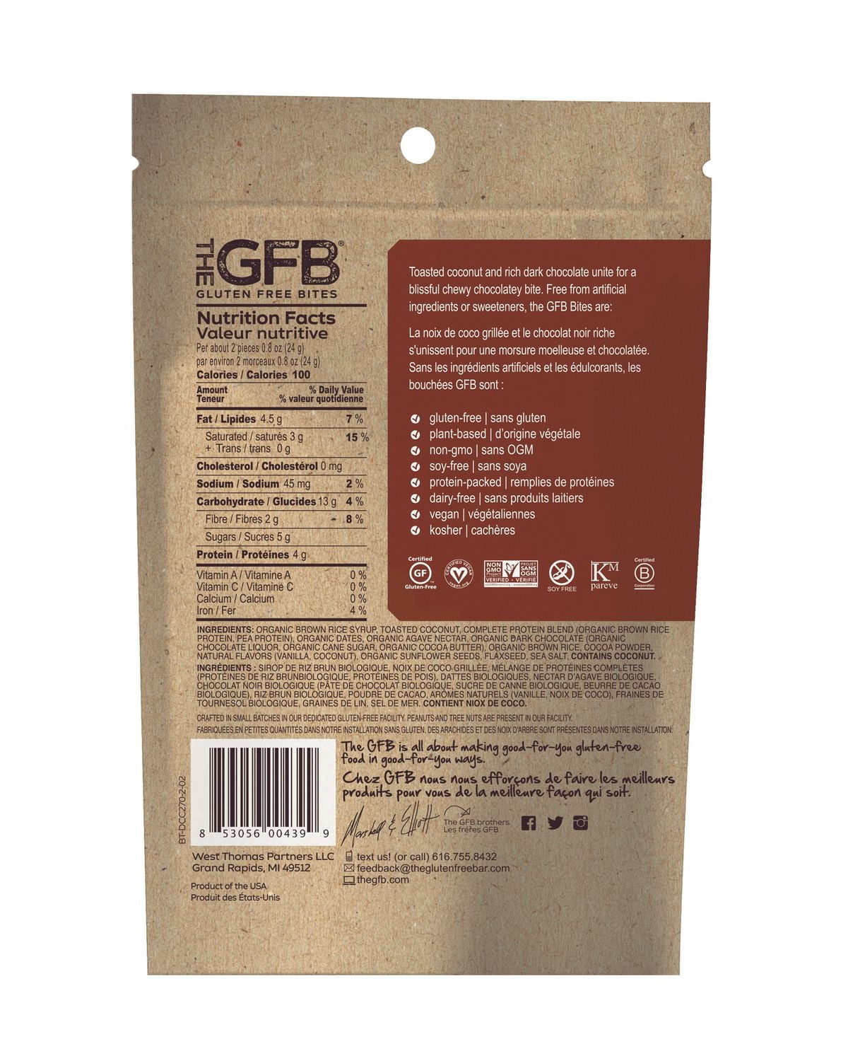 The GFB: Gluten Free Bites – Dark Chocolate Coconut