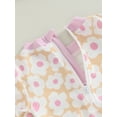 thumbnail image 6 of FEORJGP Toddler Girls Bikini Infant Zipper Swimwear Long Sleeve Romper Floral/Pattern Print Jumpsuit Crew Neck Bodysuit Little Girl Bathing Suit with Hat for Beach Swimming, 6 of 9