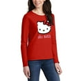 thumbnail image 4 of Hello Kitty Women's Long Sleeve Cotton T-Shirt, Lightweight Crewneck Tee, Modern Fit Red 28Inch, 4 of 5
