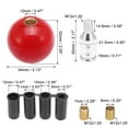 thumbnail image 4 of Vehicle Red Round Ball Gear Shift Knob Manual Transmission with M12x1.25 Silver Tone Shift Knob Adapter Set Universal, 4 of 6