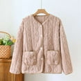 thumbnail image 2 of NAFUU Womens Fuzzy Pajamas Tops Winter Warm Coats Long Sleeve Button Down Sleepwear Shirts Thick Plush House Coats Cozy Flannel Outerwear Fashion Sleepwear, 2 of 8