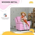 thumbnail image 4 of Resenkos Kids Leather Recliner Chair - Armrest, Footrest & Headrest for Ages 3-9, Pink, 4 of 7