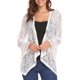 thumbnail image 1 of Women's Swimsuit Beach Cover Up Lace Cardigan Bathing Suit Long Sleeve Beachwear White Grande White Grande Xishao ropa, 1 of 2